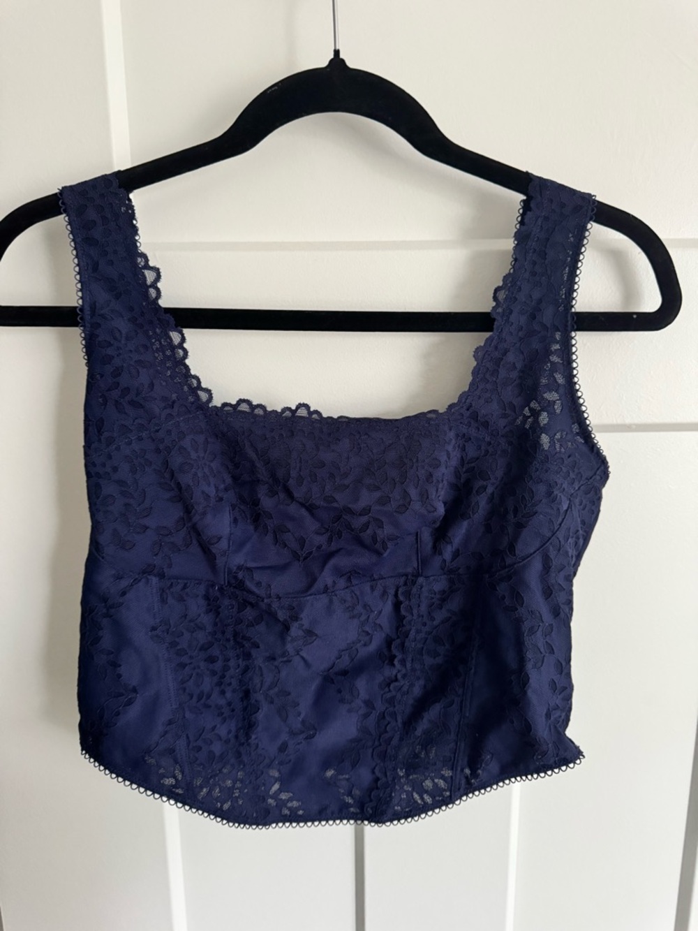 Navy Lace Corset Crop Top (PINK Victoria’s Secret)